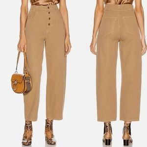 Nili Lotan Tan High-Waisted Pants